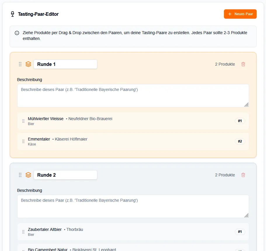 Produkte hinzufügen